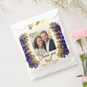 Illinois Violet Photo Wedding Seed Packet Favour Bag