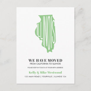 ILLINOIS  We've moved New address New Home  Postcard