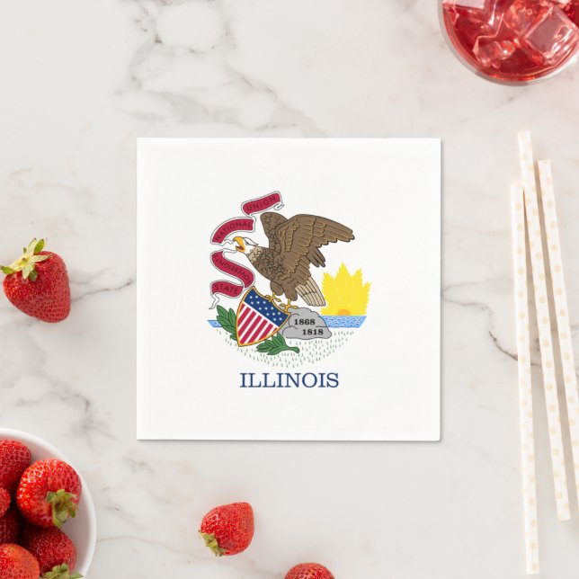 Illinoisan Flag, Flag of Illinois Napkin (Insitu)