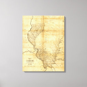 IllinoisPanoramic MapIllinois Canvas Print