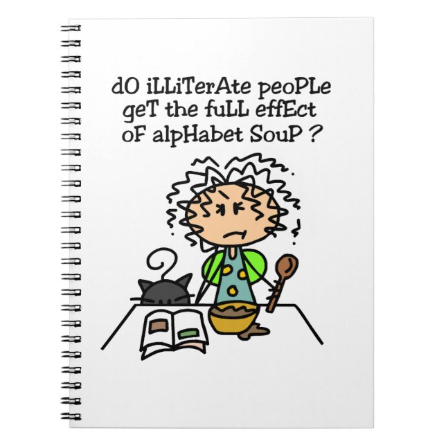 Illiterate People Humour Notebook (Front)