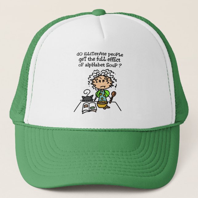 Illiterate People Humour Trucker Hat (Front)