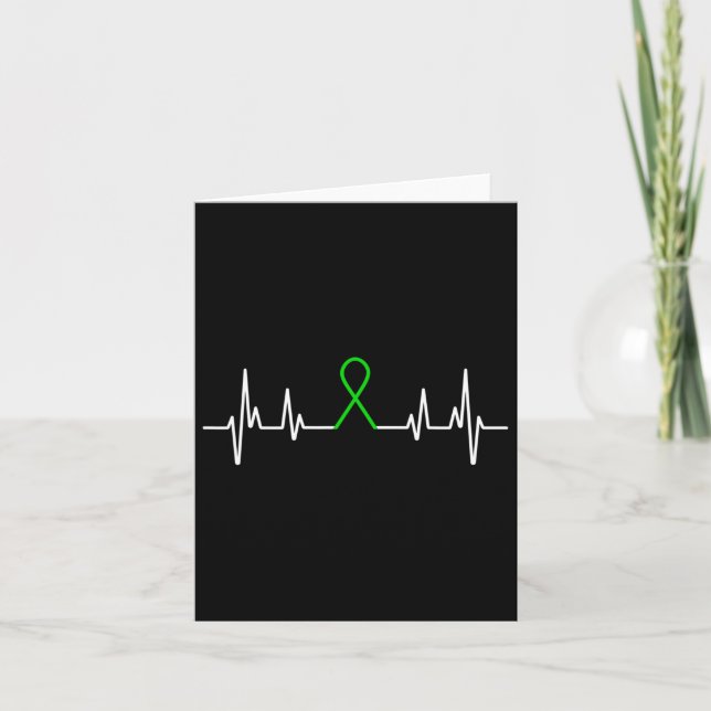 Illness Green Ribbon Mental Health Awareness Month Card (Front)