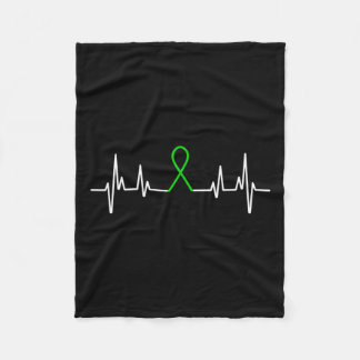 Illness Green Ribbon Mental Health Awareness Month Fleece Blanket