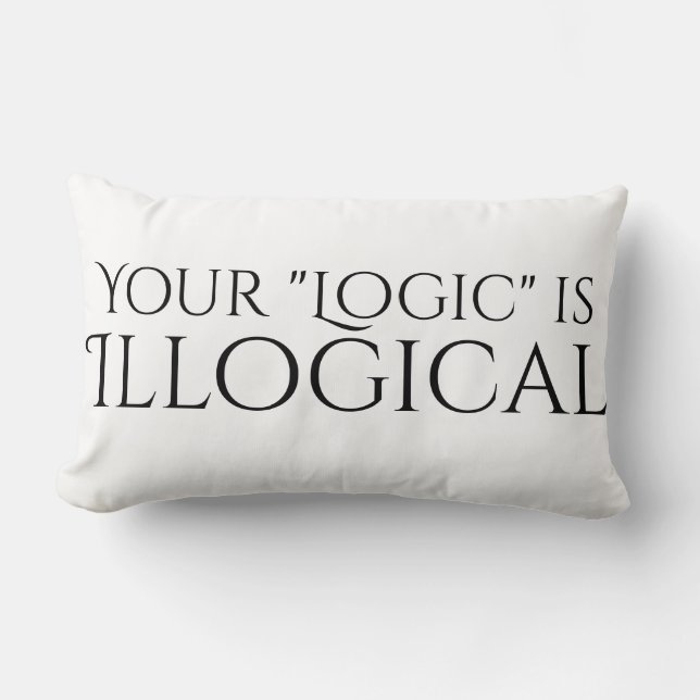 Illogical Logic Lumbar Pillow (Front)