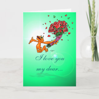Illow Orange with Flowers - customizable Card