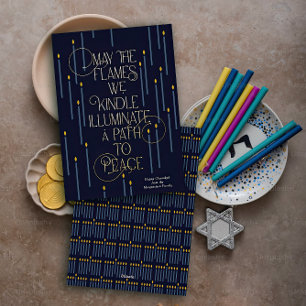 Illuminate a Path to Peace Foil Hanukkah Card