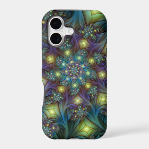 Illuminated Abstract Shiny Teal Purple Fractal Art