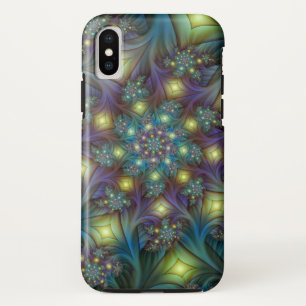 Illuminated Abstract Shiny Teal Purple Fractal Art Case-Mate iPhone Case