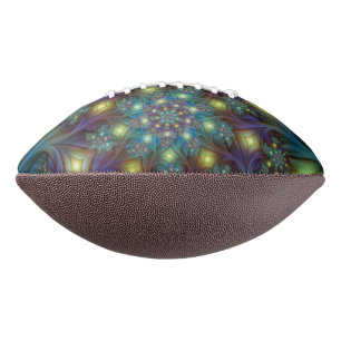 Illuminated Abstract Shiny Teal Purple Fractal Art Football