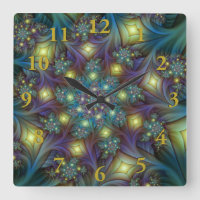 Illuminated Abstract Shiny Teal Purple Fractal Art