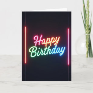 Illuminated Birthday Script Card