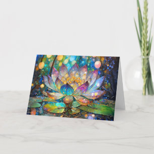 Illuminated Blooming Lotus Flower Card