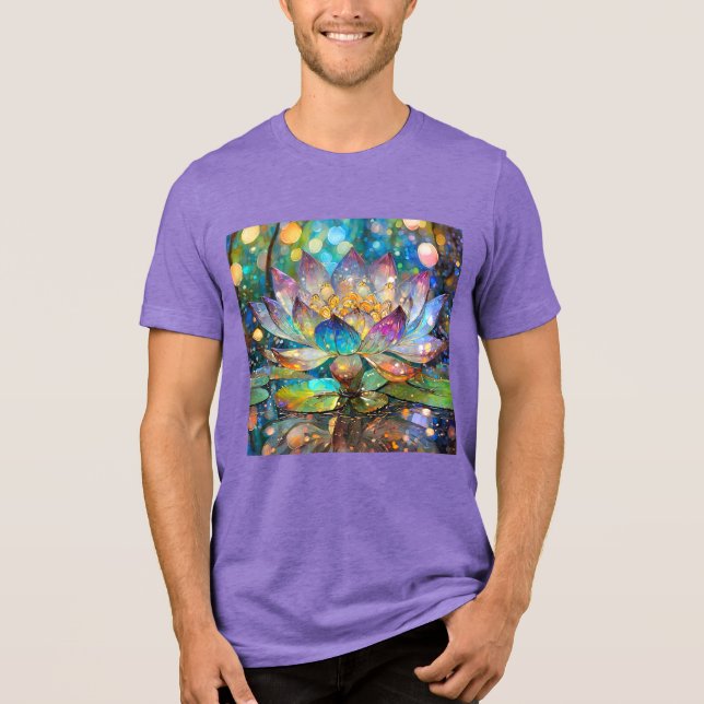 Illuminated Blooming Lotus Flower Tri-Blend Shirt (Front)