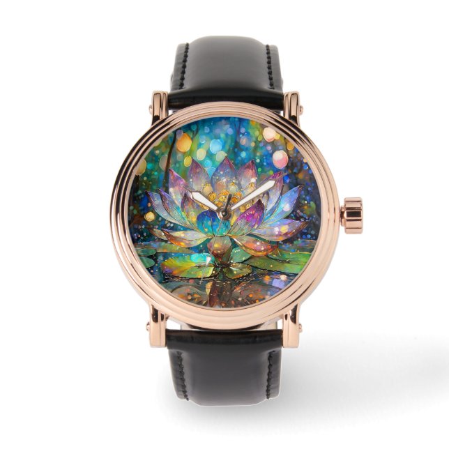 Illuminated Blooming Lotus Flower Watch (Front)