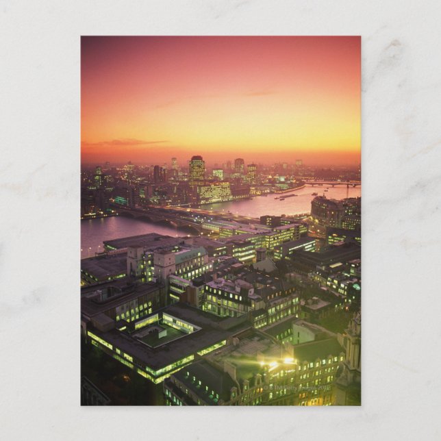 Illuminated Cityscape Postcard (Front)