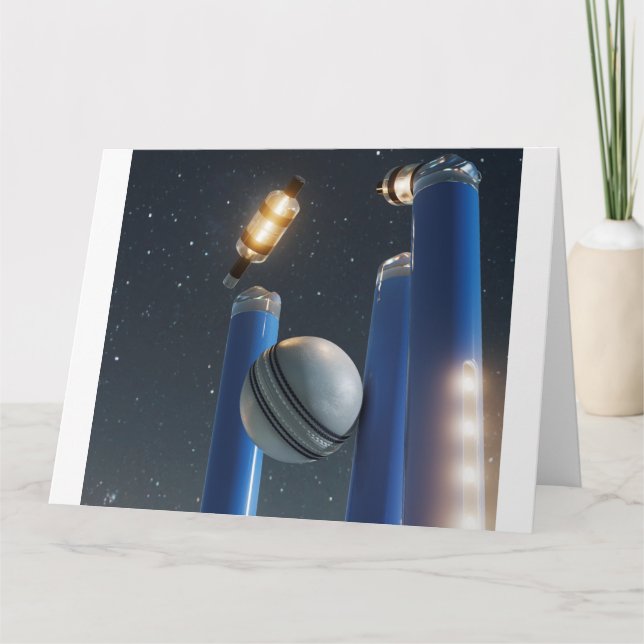 Illuminated Cricket Wicket Stumps Card (Front)