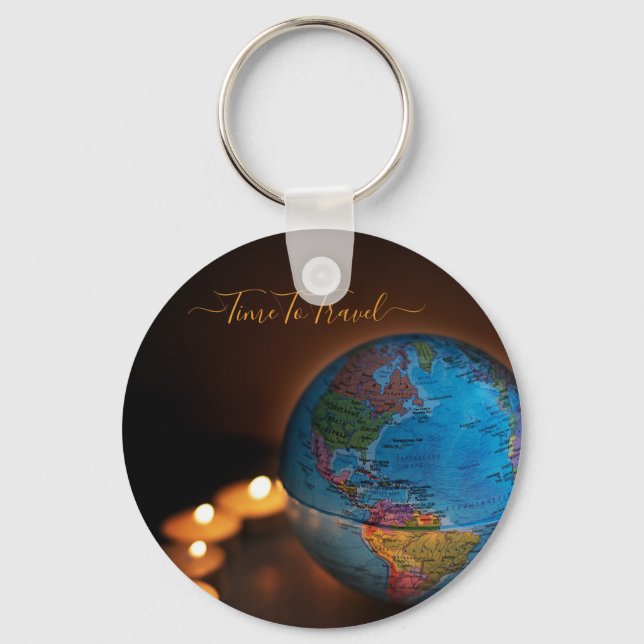 Illuminated desk globe keychain (Front)