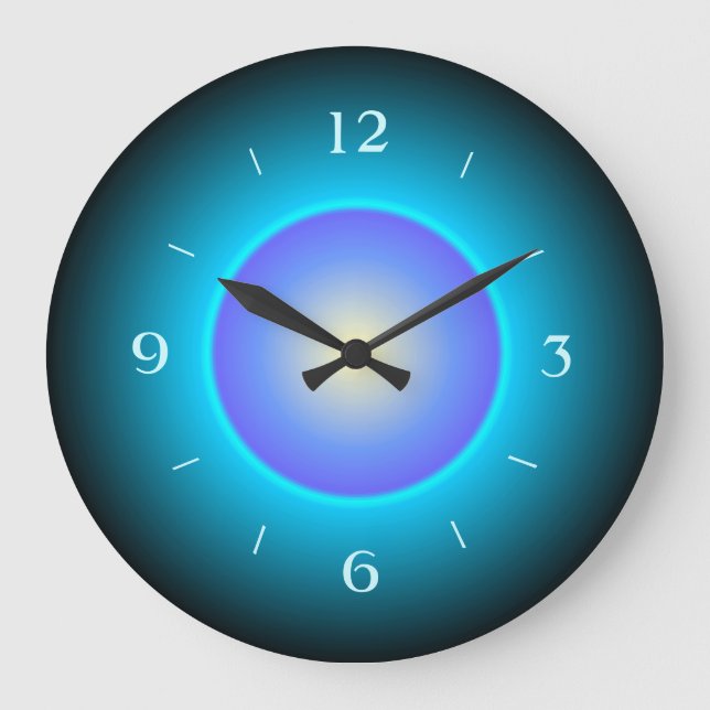 Illuminated Effect Green/Aqua/Purple Wall Clock (Front)