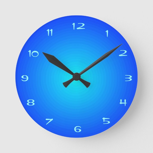 Illuminated Effect on Blue Aqua Kitchen Clocks (Front)