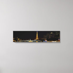 Illuminated Eiffel tower in Paris at night Canvas Print