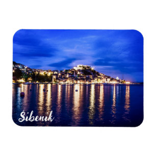 Illuminated harbour in Sibenik, Croatia Magnet