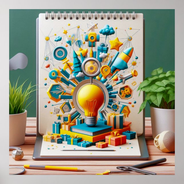 Illuminated Imagination: Notebook of Brilliance Poster (Front)