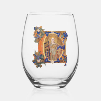 Illuminated Initial C wine glass