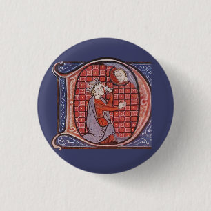 Illuminated Initial D badge 1 Inch Round Button