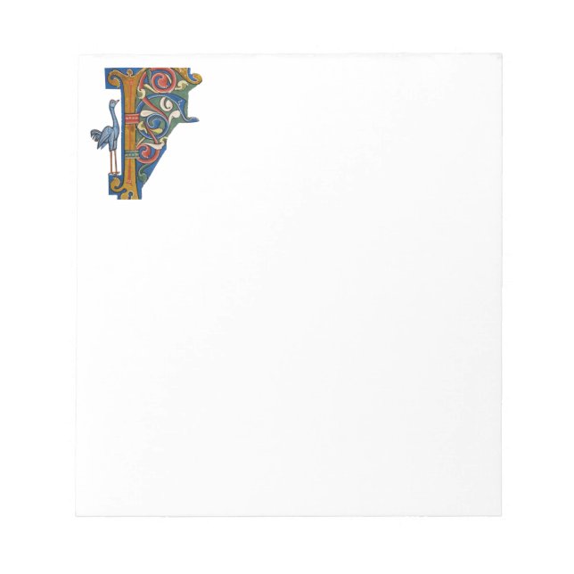Illuminated Initial F notepad (Front)