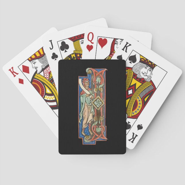 Illuminated Initial I Playing Cards (Back)
