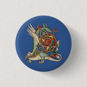 Illuminated Initial L 1 Inch Round Button