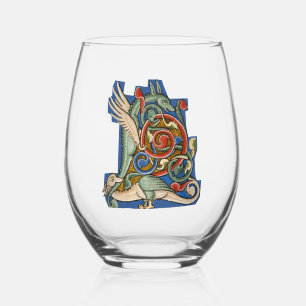 Illuminated Initial L Stemless Wine Glass