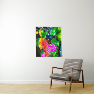 Illuminated Koi Tapestry