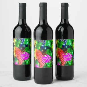 Illuminated Koi Wine Label