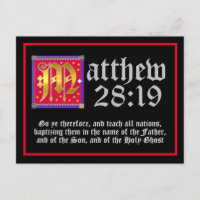 Illuminated Letter Matthew 28:19 Bible Quote