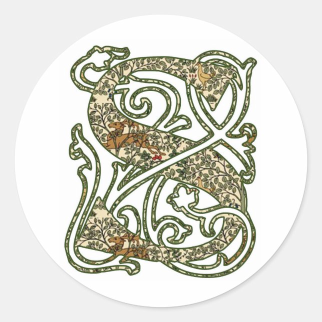 Illuminated Letter "S" Classic Round Sticker (Front)