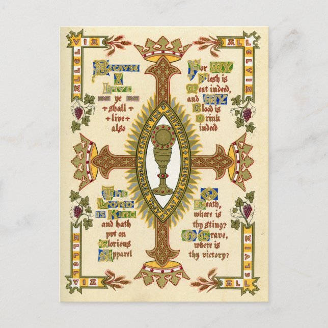 Illuminated Manuscript for Easter. Holiday Postcard (Front)