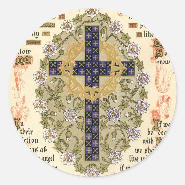 Illuminated Manuscript for Septuagesima and Lent Classic Round Sticker (Front)