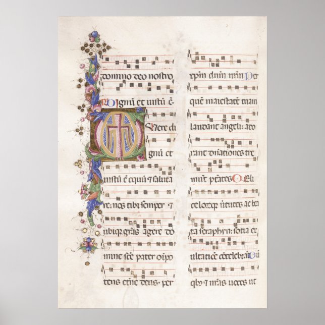 Illuminated Manuscript of Medieval Music | Poster (Front)