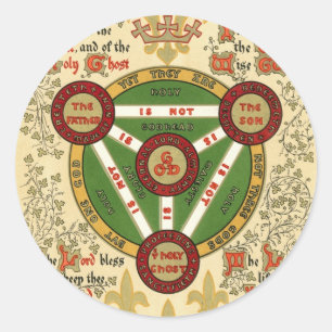 Illuminated Manuscript of the Holy Trinity Classic Round Sticker