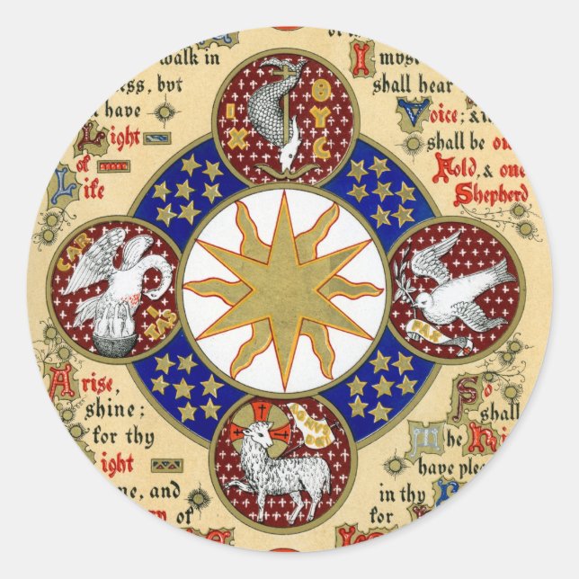 Illuminated Manuscript the Epiphany Classic Round Sticker (Front)