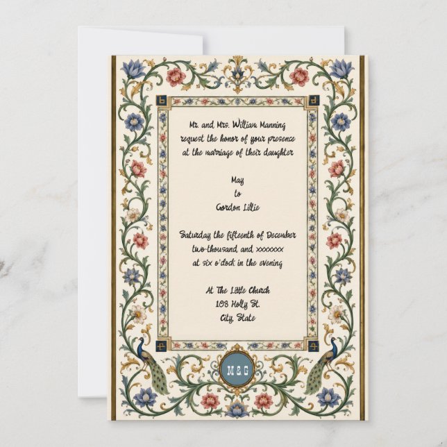 Illuminated Medieval Wedding Invitation (Front)