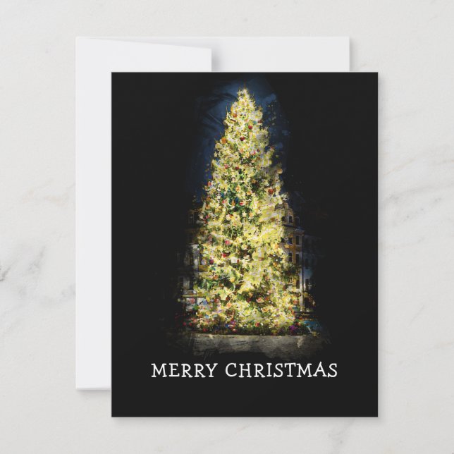 Illuminated painted Christmas tree (Front)