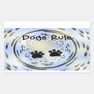 Illuminated Paw Prints Dogs Rule Sticker