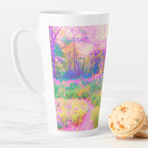 Illuminated Pink and Coral Garden Landscape Latte Mug