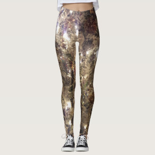 Illuminated silver Christmas tree leggings