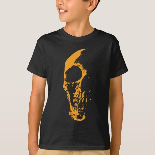 Illuminated Skull Orange Paint Creation T-Shirt (Front)