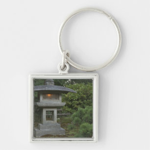 Illuminated stone lantern in Japanese Garden Keychain