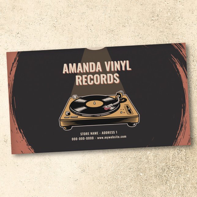 Illuminated Vinyl Record Turntable Business Card (Illuminated Vinyl Record Turntable Business Card)